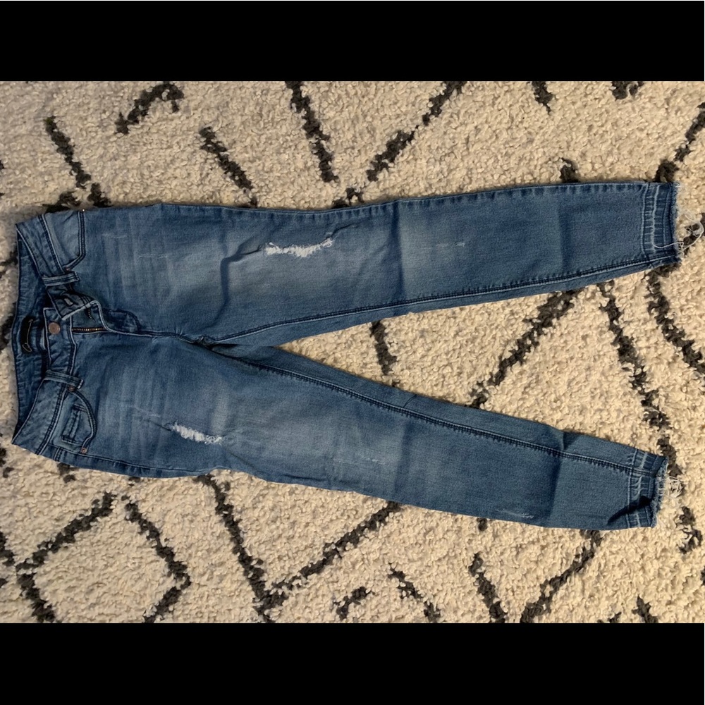 Cred ripped raw hem jeans jeggings